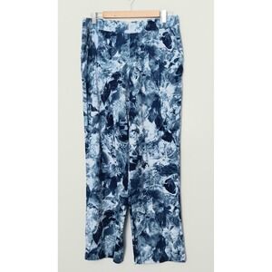 Belle Beach by Kim Gravel Pants Women's Size M Blue Shiborri-Print Knit Beach